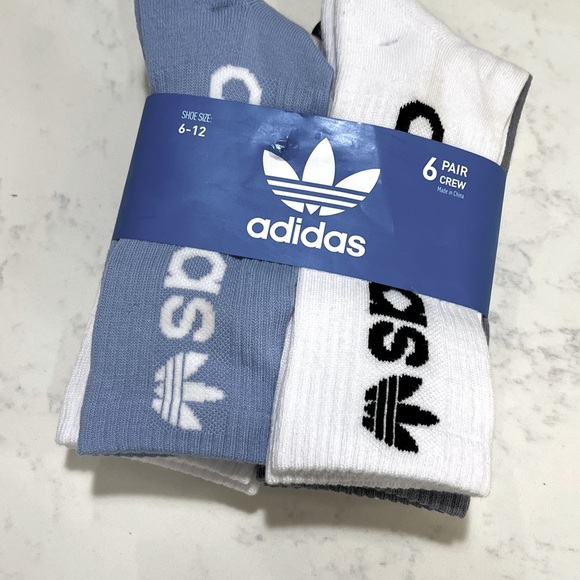 Adidas Men's Crew Socks - Blue and White - Picture 3 of 3